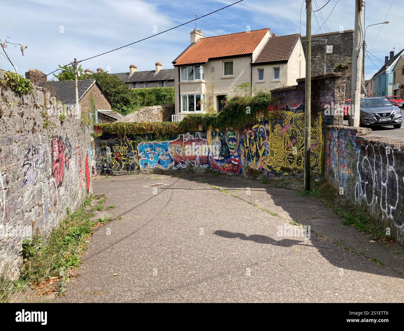 Buildings and streets in Cork, Ireland. Irish iconic landscape with Famous building and architecture - Smartphone Captured Stock Image
