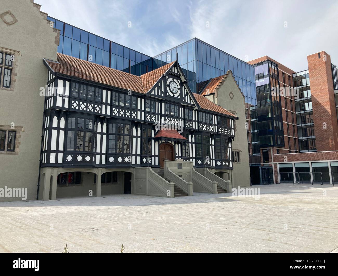 Buildings and streets in Cork, Ireland. Irish iconic landscape with Famous building and architecture - Smartphone Captured Stock Image