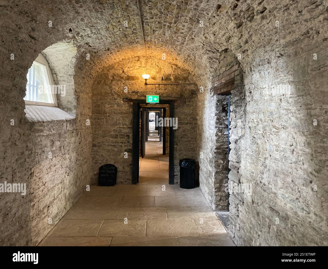Cork City Gaol. Old city jail of Cork in Ireland. Tourist attraction. Exterior and interior - Smartphone Captured Stock Image