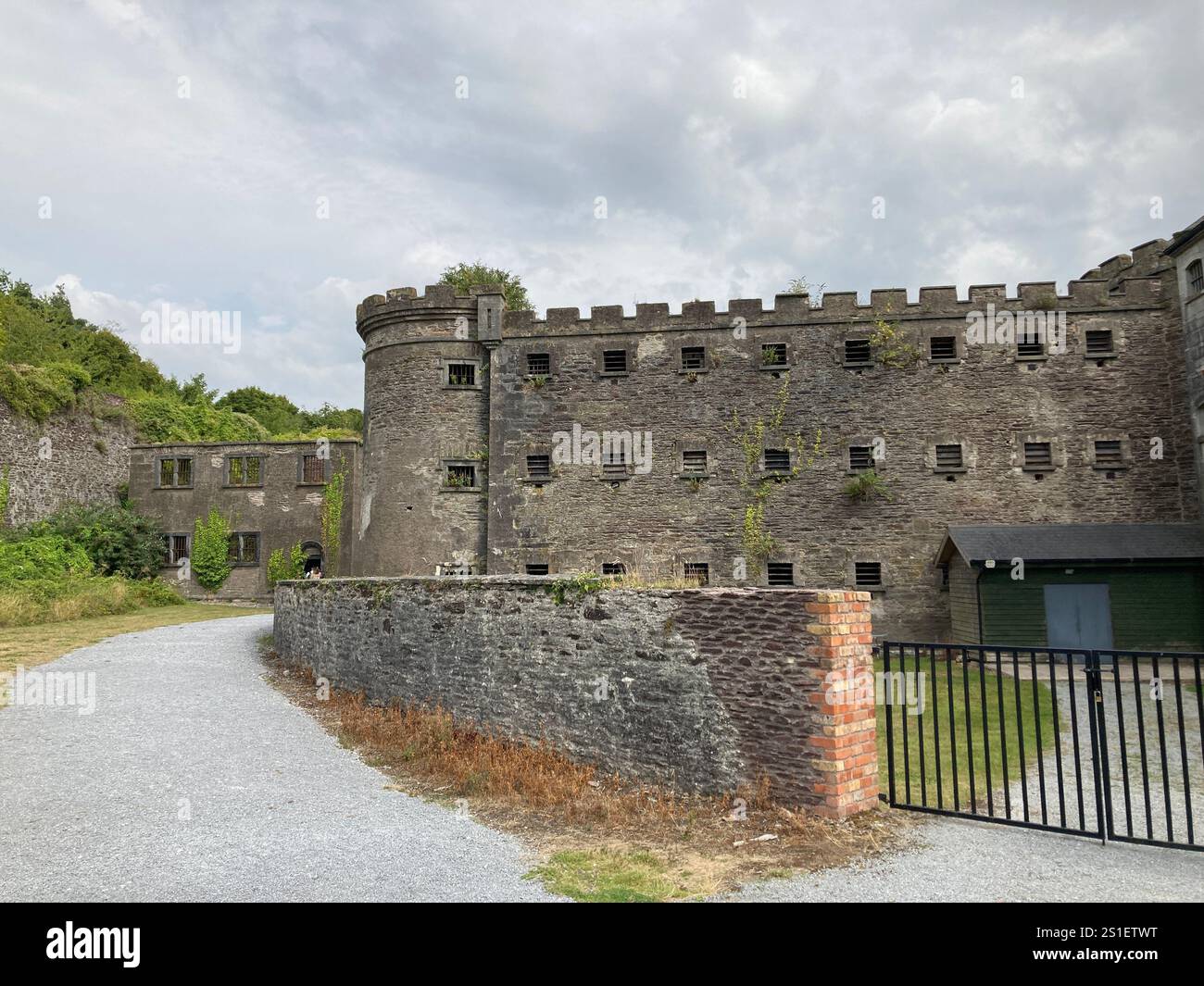Cork City Gaol. Old city jail of Cork in Ireland. Tourist attraction. Exterior and interior - Smartphone Captured Stock Image