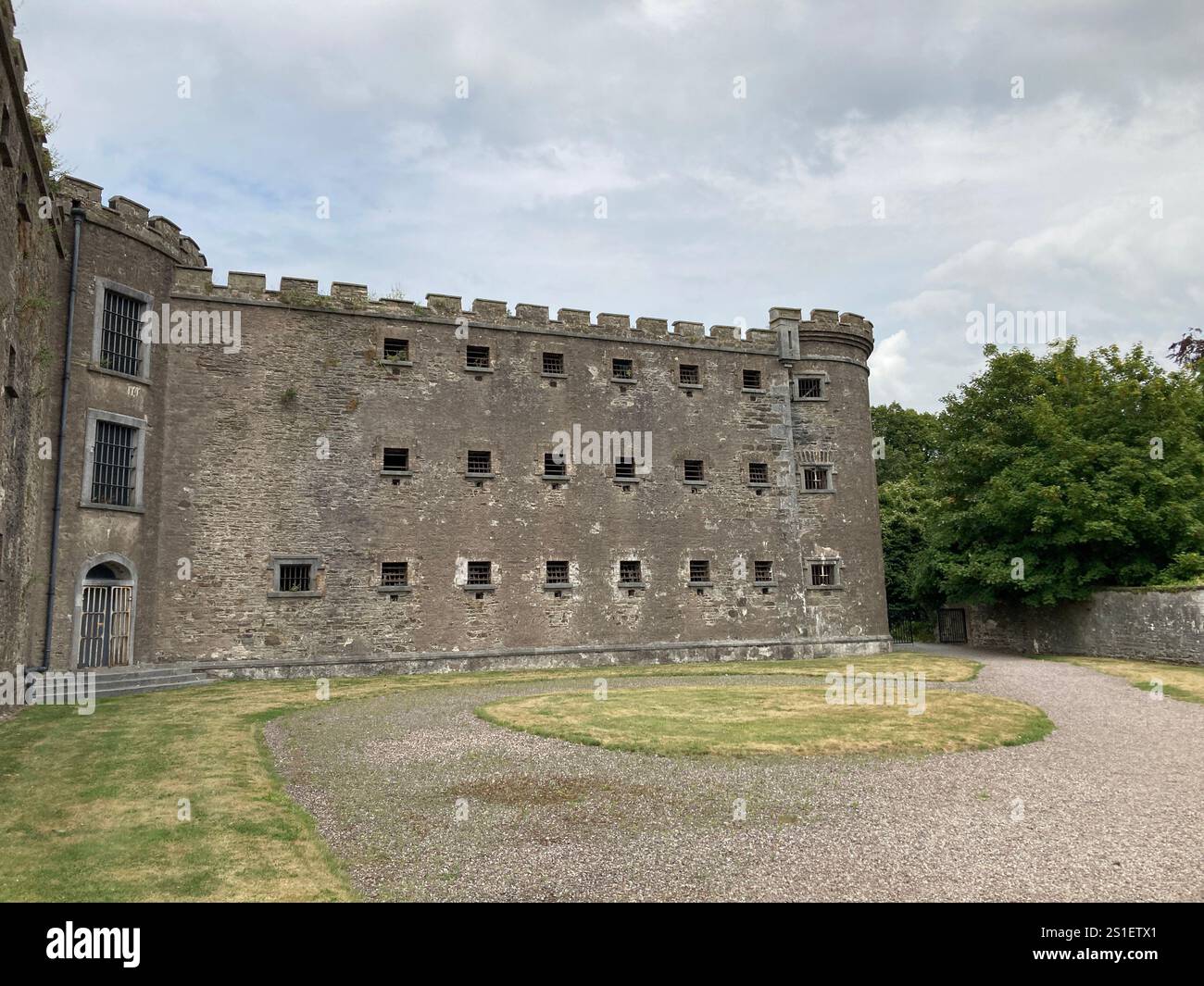 Cork City Gaol. Old city jail of Cork in Ireland. Tourist attraction. Exterior and interior - Smartphone Captured Stock Image