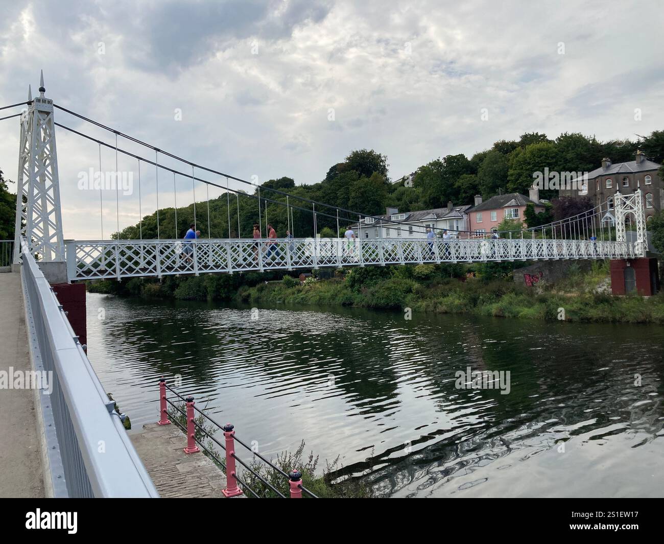 Buildings and streets in Cork, Ireland. Irish iconic landscape with Famous building and architecture - Smartphone Captured Stock Image