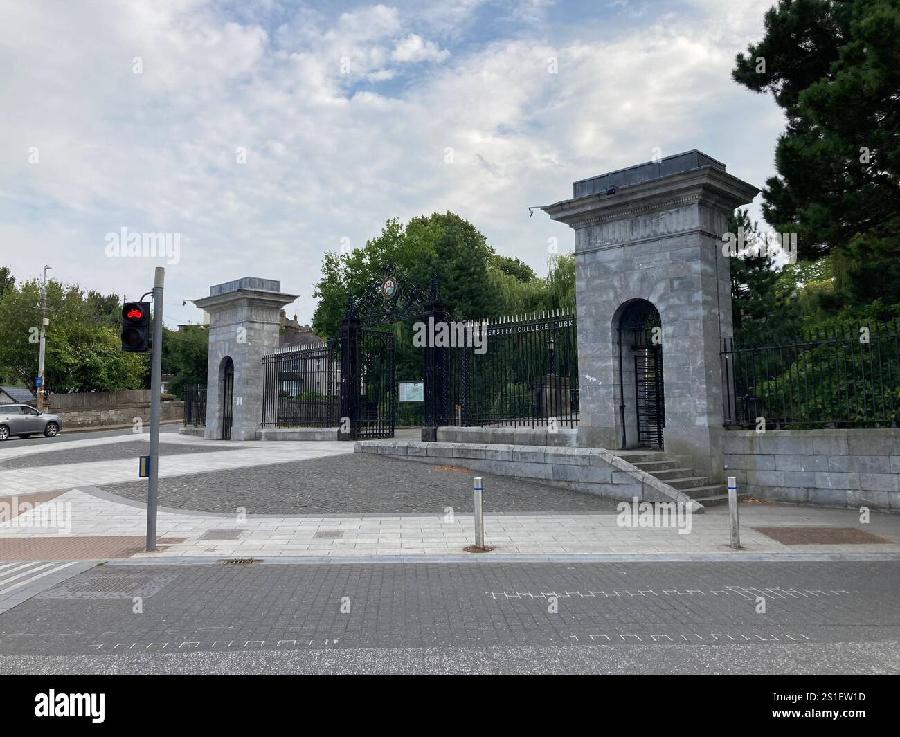 Buildings and streets in Cork, Ireland. Irish iconic landscape with Famous building and architecture - Smartphone Captured Stock Image
