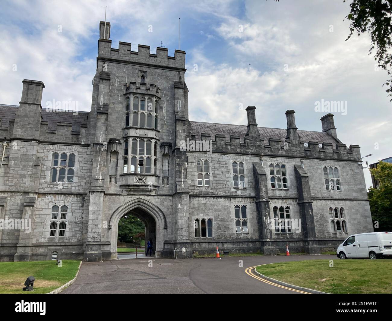 Buildings and streets in Cork, Ireland. Irish iconic landscape with Famous building and architecture - Smartphone Captured Stock Image