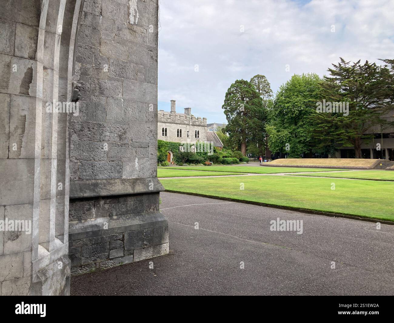 Buildings and streets in Cork, Ireland. Irish iconic landscape with Famous building and architecture - Smartphone Captured Stock Image