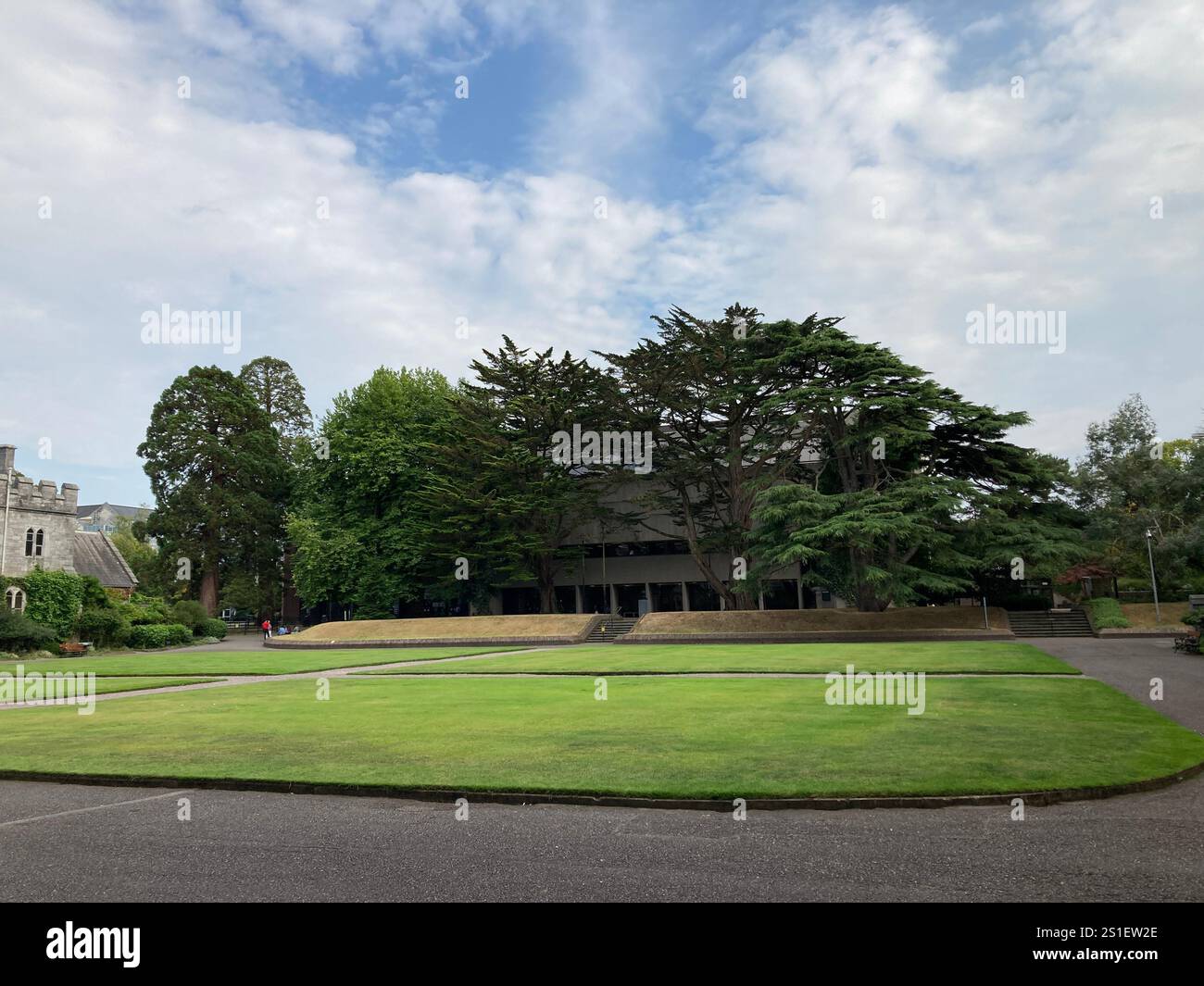 Buildings and streets in Cork, Ireland. Irish iconic landscape with Famous building and architecture - Smartphone Captured Stock Image