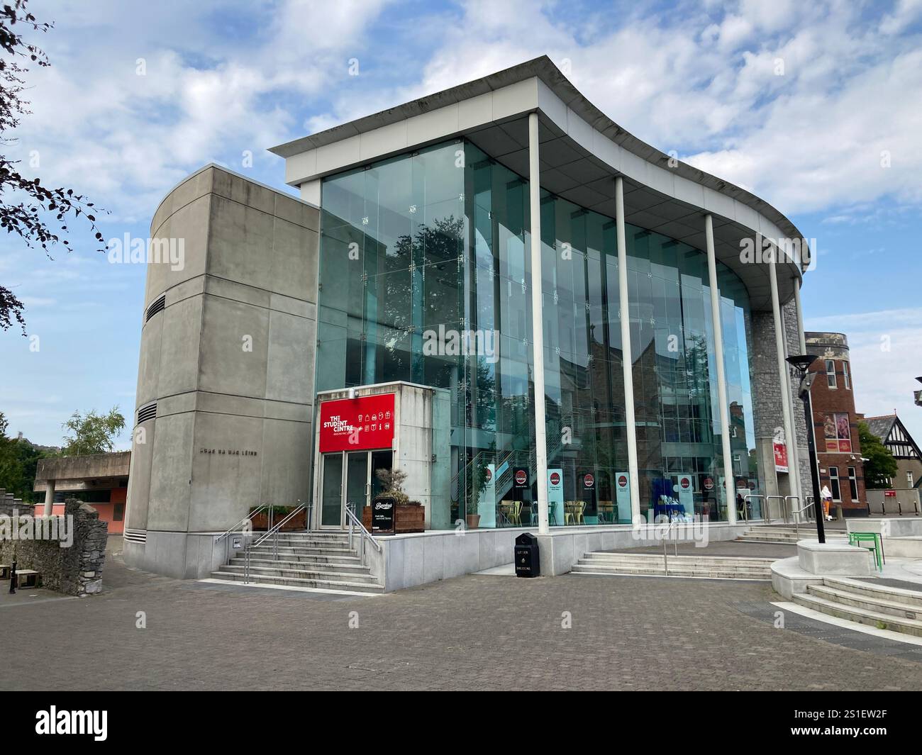 Buildings and streets in Cork, Ireland. Irish iconic landscape with Famous building and architecture - Smartphone Captured Stock Image