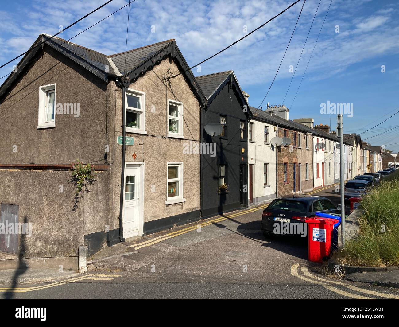 Buildings and streets in Cork, Ireland. Irish iconic landscape with Famous building and architecture - Smartphone Captured Stock Image