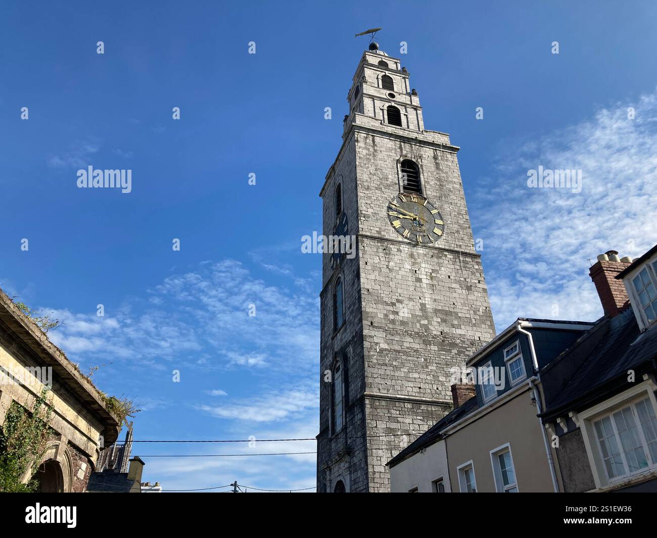 Buildings and streets in Cork, Ireland. Irish iconic landscape with Famous building and architecture - Smartphone Captured Stock Image