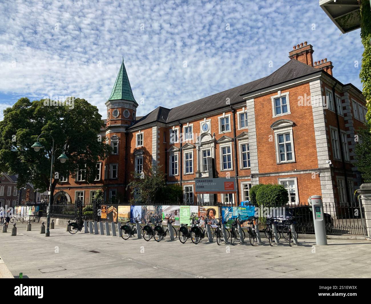 Buildings and streets in Cork, Ireland. Irish iconic landscape with Famous building and architecture - Smartphone Captured Stock Image