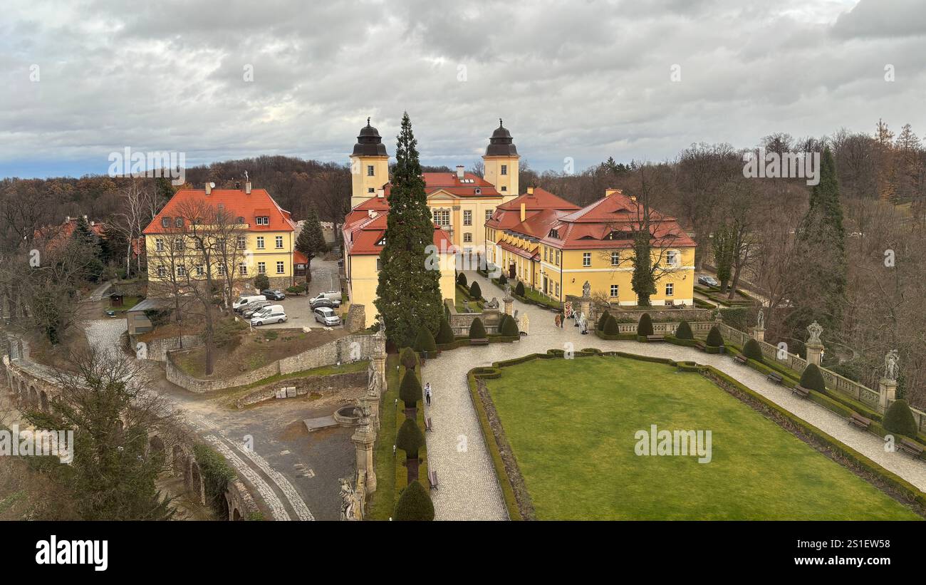 Książ Castle in Poland. Historic Polish medieval building and ground. - Smartphone Captured Stock Image