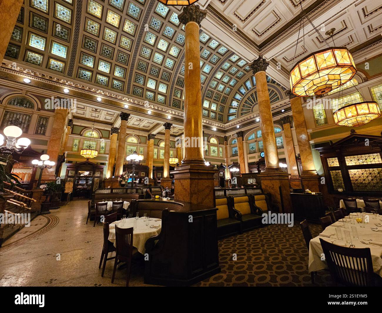 Grand Concourse, Pittsburgh, Pennsylvania. Formerly the main concourse of the Pittsburgh & Lake Erie Railroad Station, now an upscale restaurant. - Smartphone Captured Stock Image