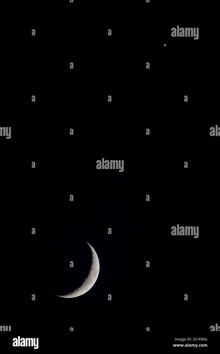 Venus and Moon conjunction over Harrogate, North Yorkshire, United