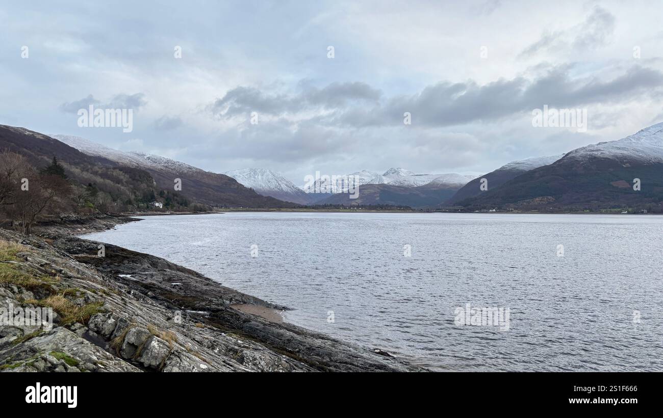 Scenic landscape view in Glen Righ in Scotland. Hills and Glens of the Scottish Highlands - Smartphone Captured Stock Image