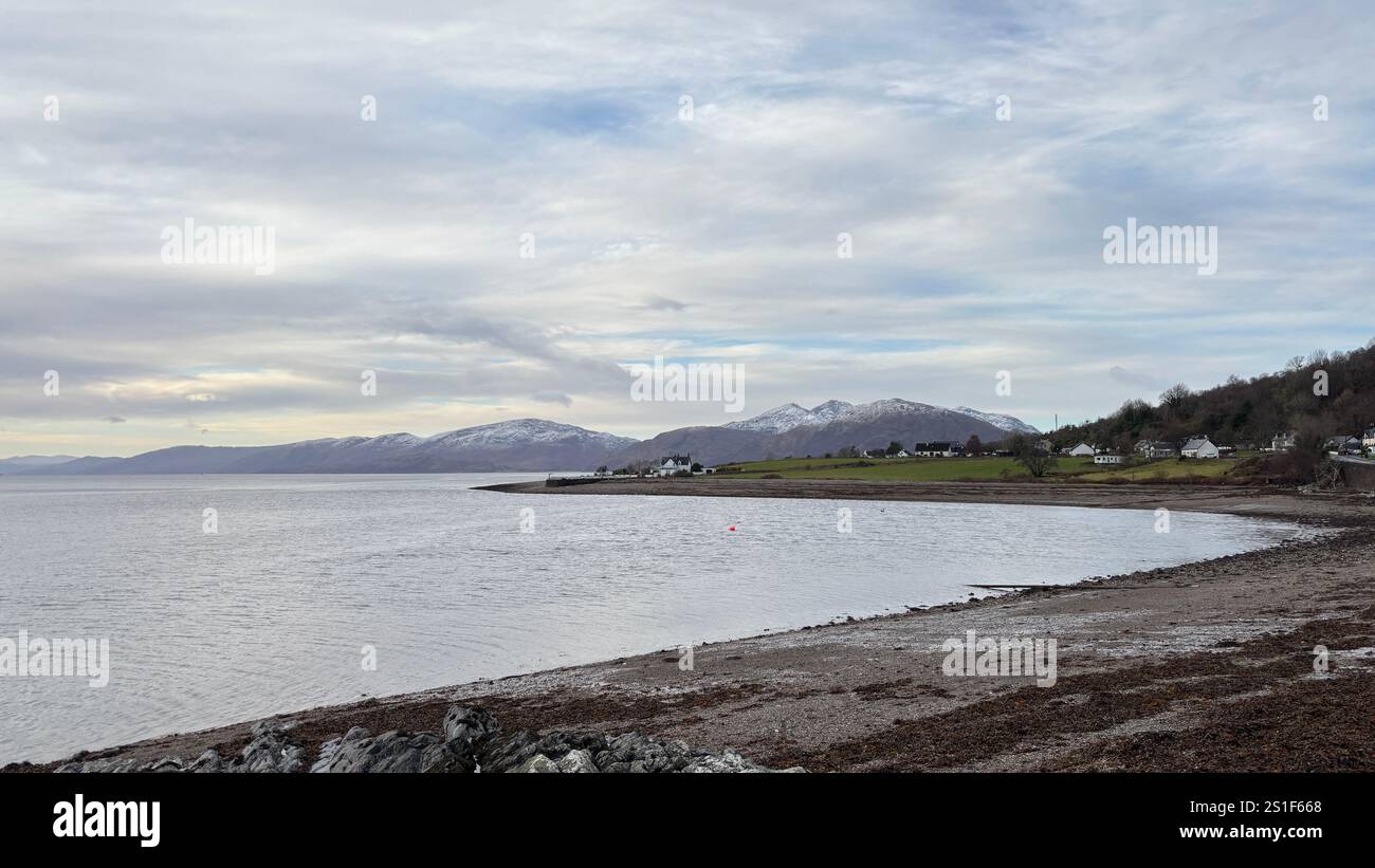 Scenic landscape view in Glen Righ in Scotland. Hills and Glens of the Scottish Highlands - Smartphone Captured Stock Image