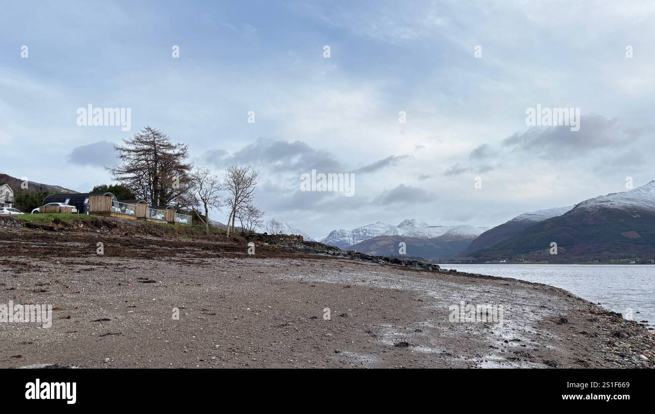 Scenic landscape view in Glen Righ in Scotland. Hills and Glens of the Scottish Highlands - Smartphone Captured Stock Image