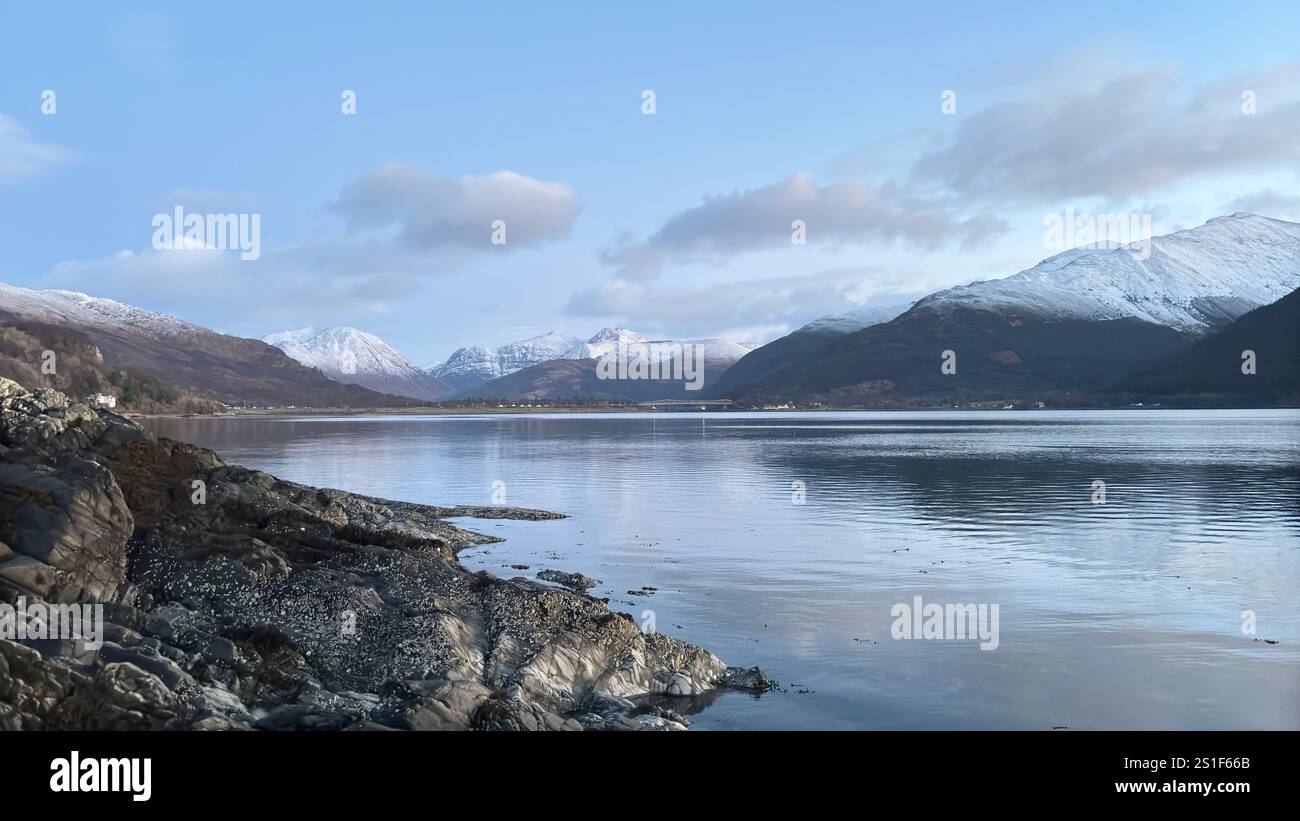Scenic landscape view in Glen Righ in Scotland. Hills and Glens of the Scottish Highlands - Smartphone Captured Stock Image