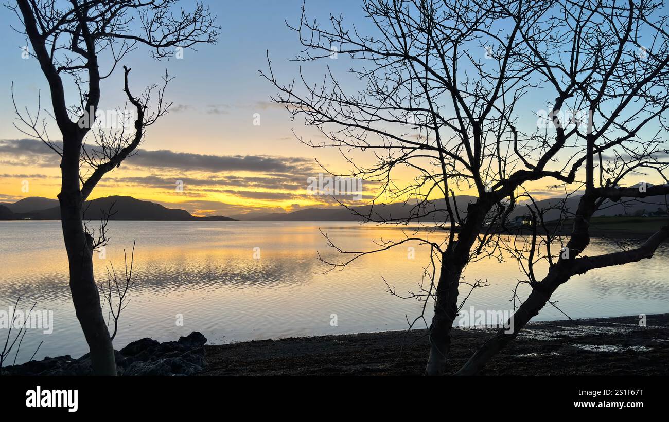 Scenic landscape view in Glen Righ in Scotland. Hills and Glens of the Scottish Highlands - Smartphone Captured Stock Image