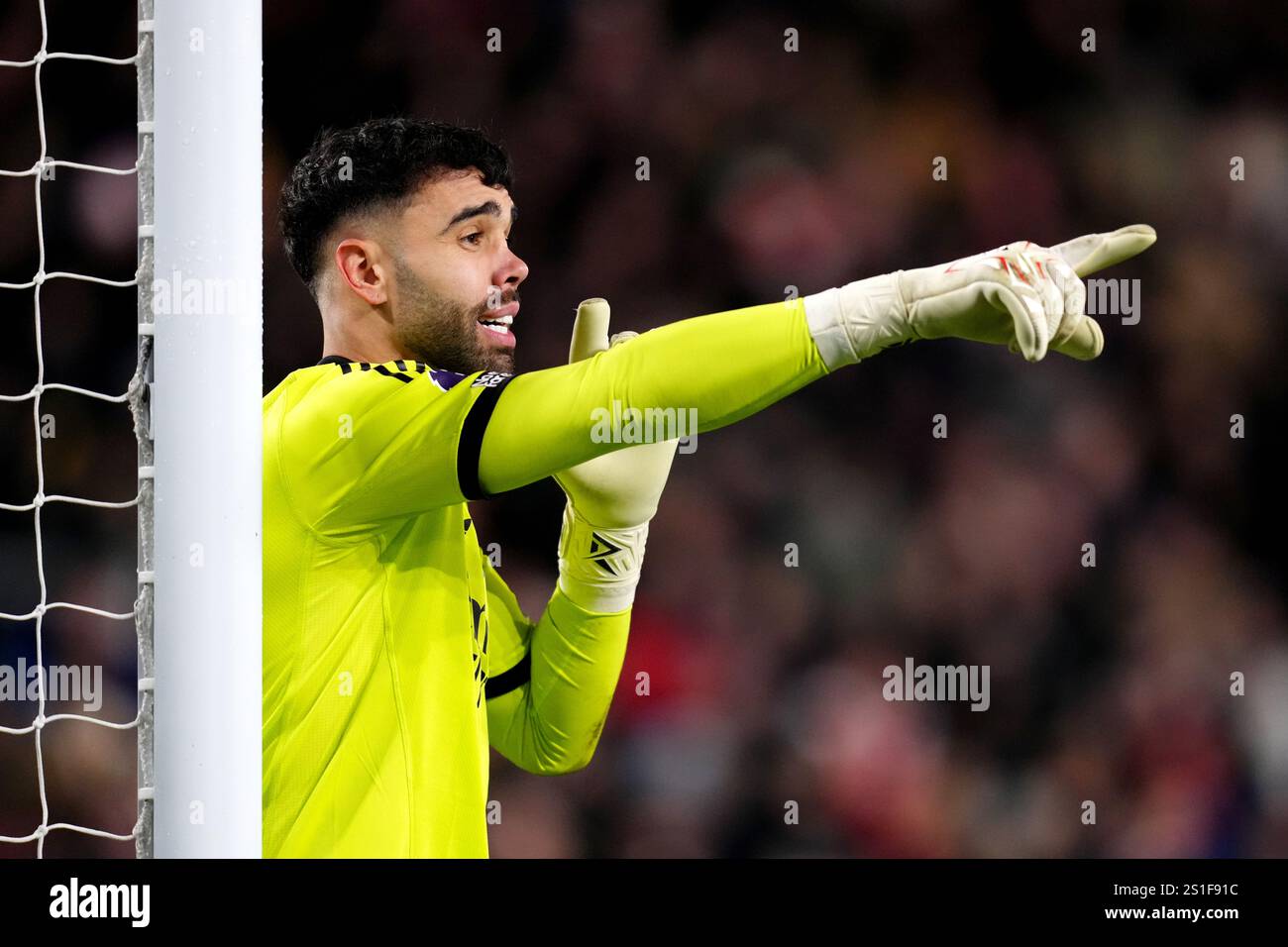 Arsenal goalkeeper David Raya during the Premier League match at the