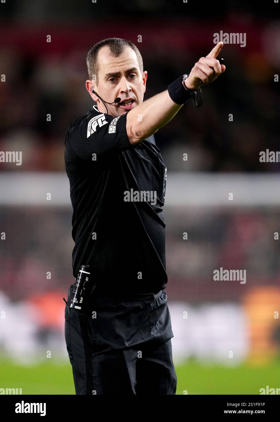 Referee Peter Bankes during the Premier League match at the Gtech ...