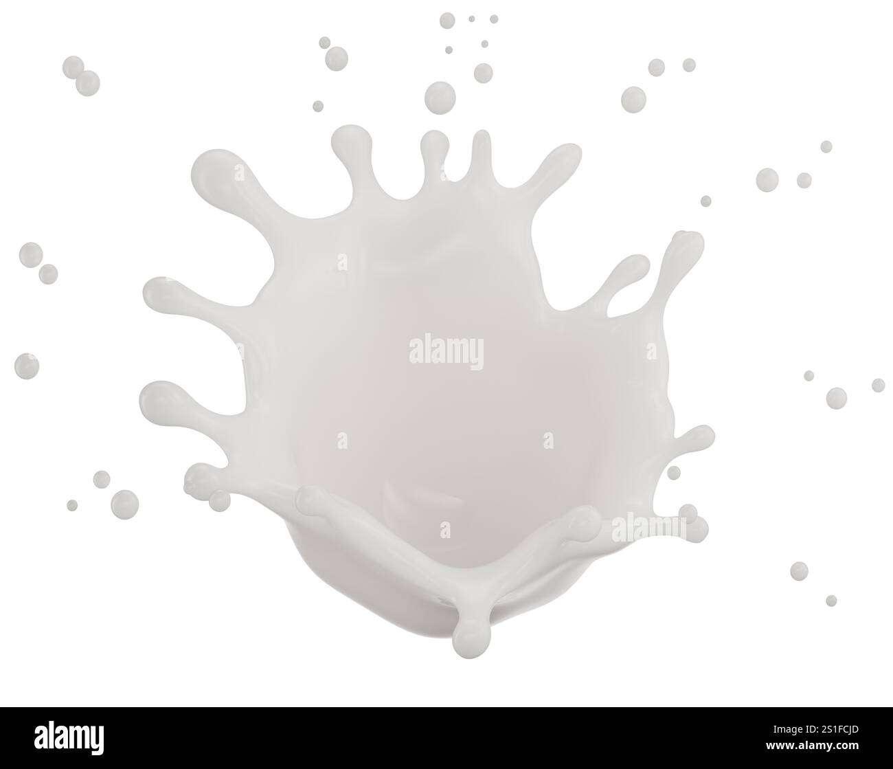 milk splash isolated on a white background. 3d render Stock Photo - Alamy