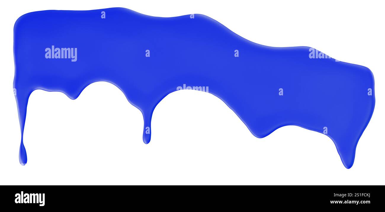 blue paint splash isolated on white background. 3d render. Stock Photo