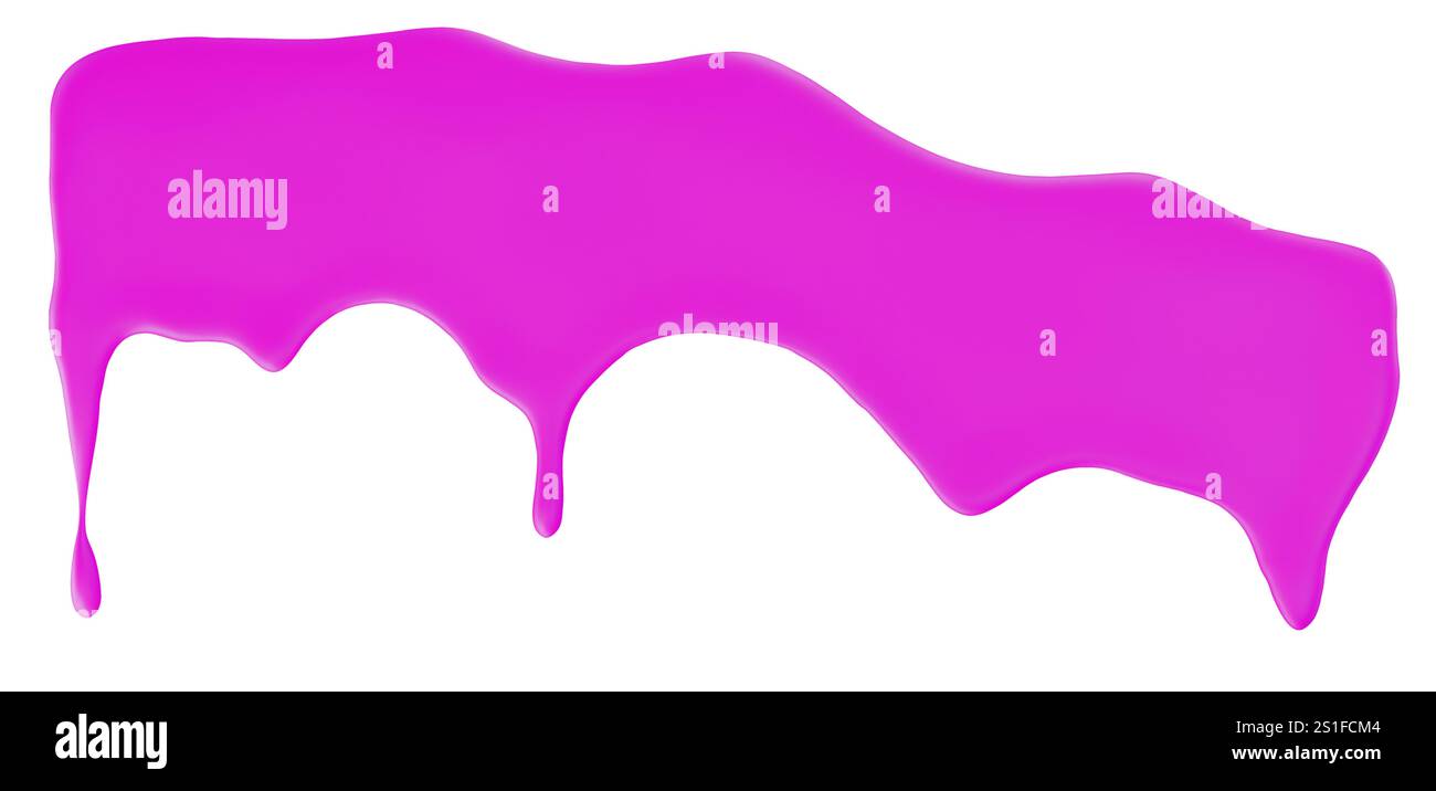 pink paint splash isolated on white background. 3d render. Stock Photo