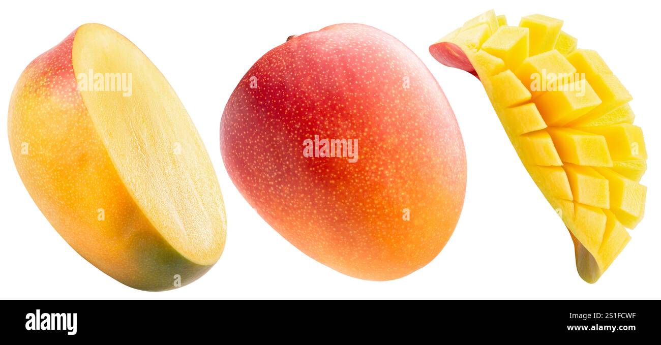 set of mango isolated on a white background. Stock Photo
