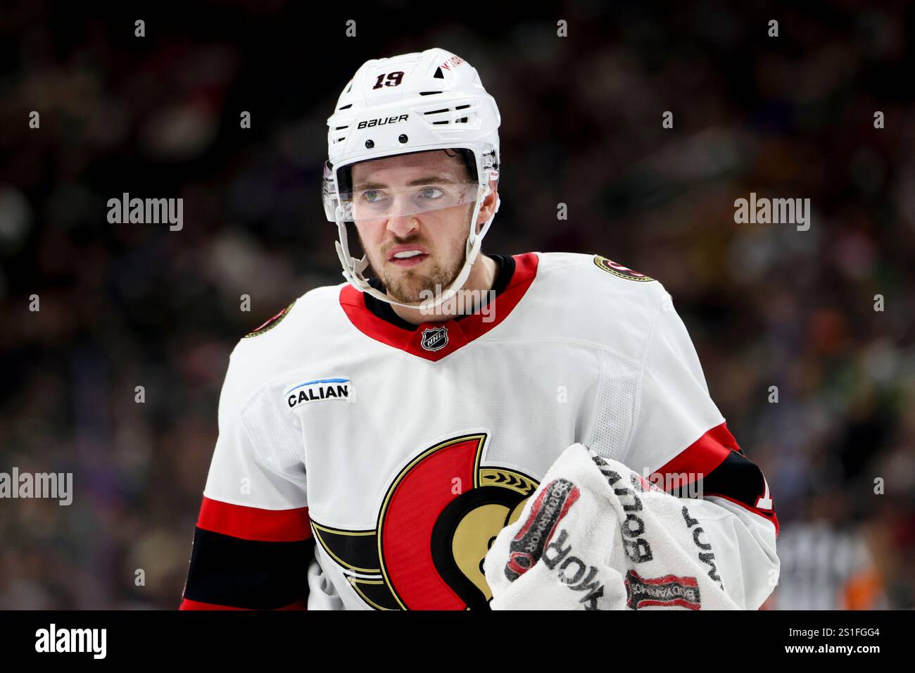 Batherson Ottawa Senators right wing Drake Batherson (19) skates during the first ...