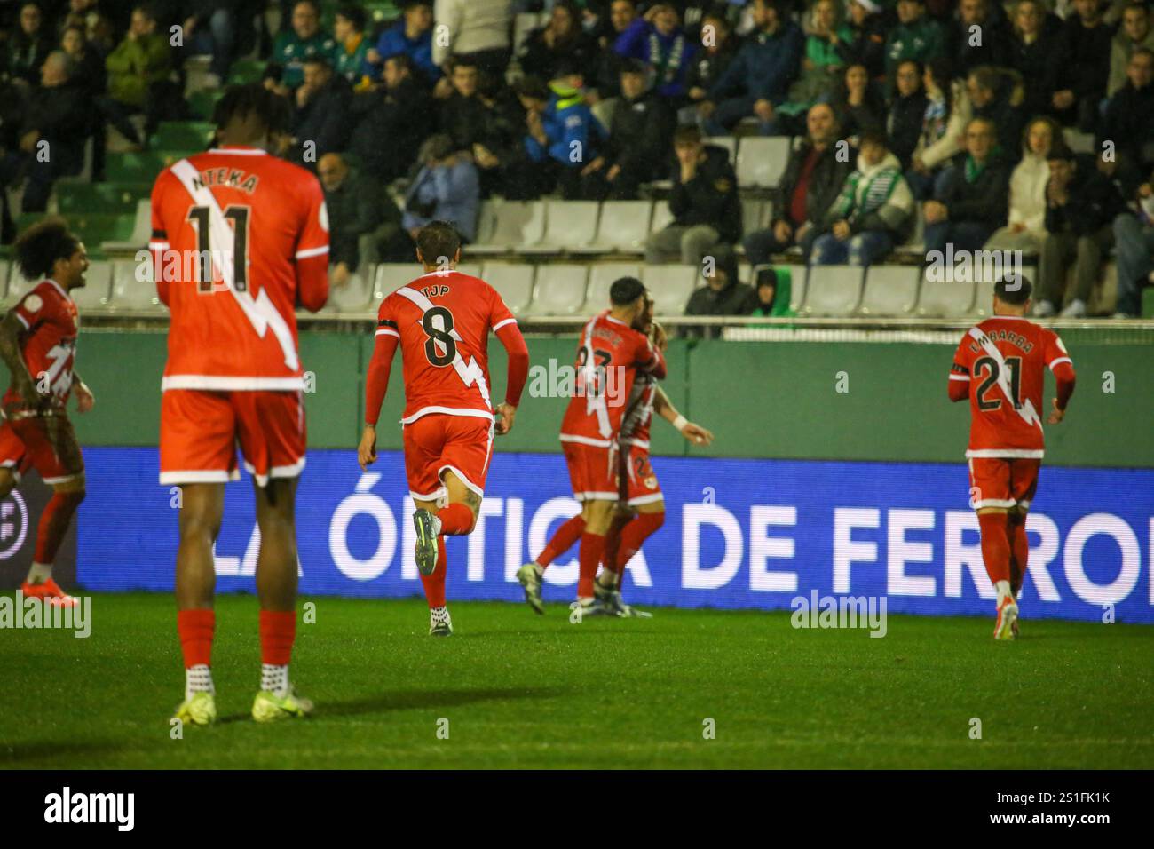 Ferrol, Spain, 03th January, 2025: Rayo Vallecano players celebrate the ...