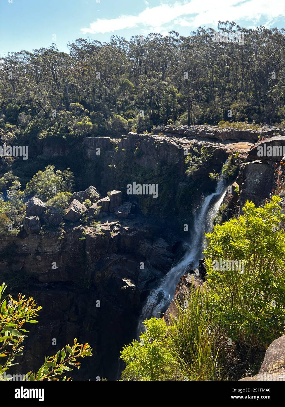 Australian National Park New South Wales Bushland Hiking Waterfalls National Park Bush Travel Sights Mountains Nature Trees Stock Photo - Smartphone Captured Stock Image