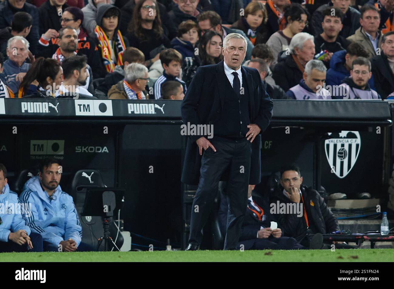 Spanish La Liga EA Sports soccer match between Valenci and Real Madrid