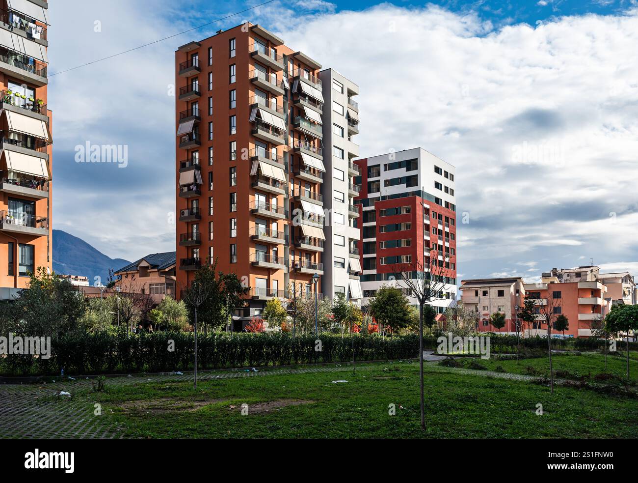 Communist High Rises Communist high rise apartment blocks in Tirana, Albania, DEC 10, 2024 ...