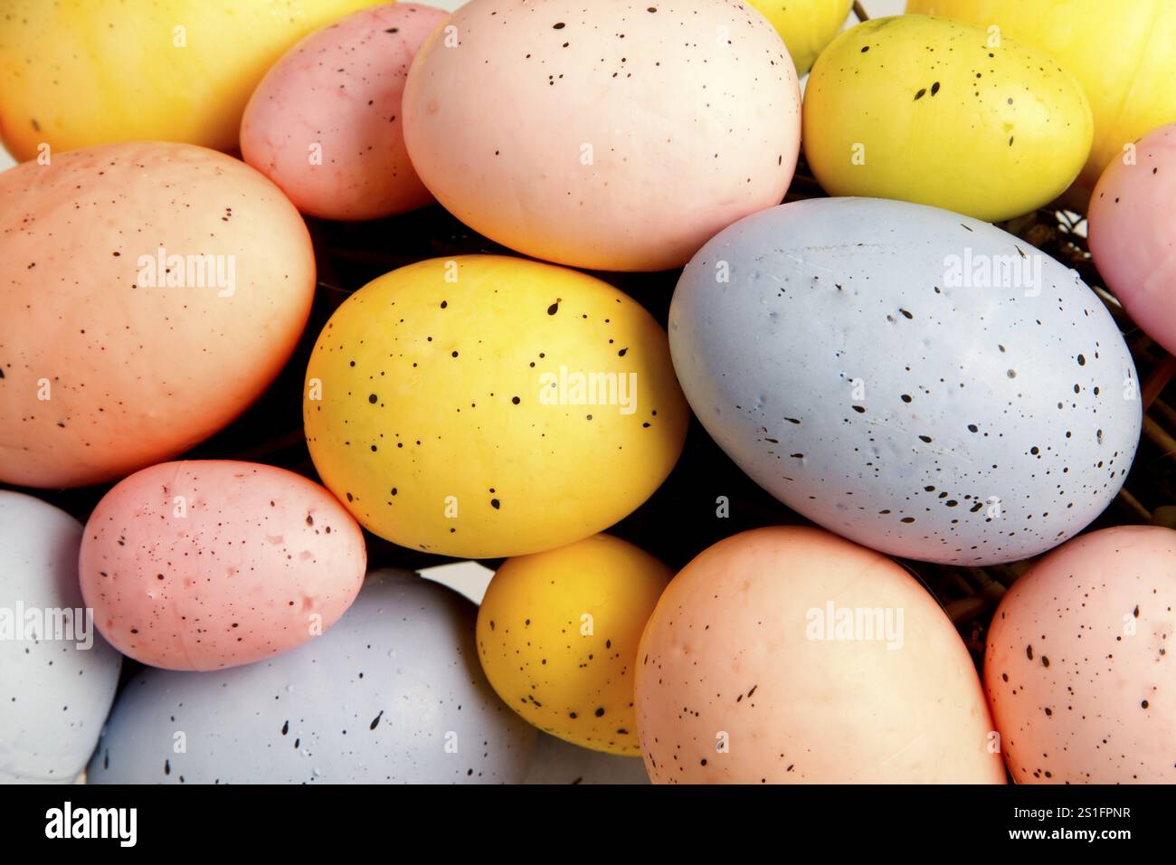Colourful Easter eggs in detail Stock Photo