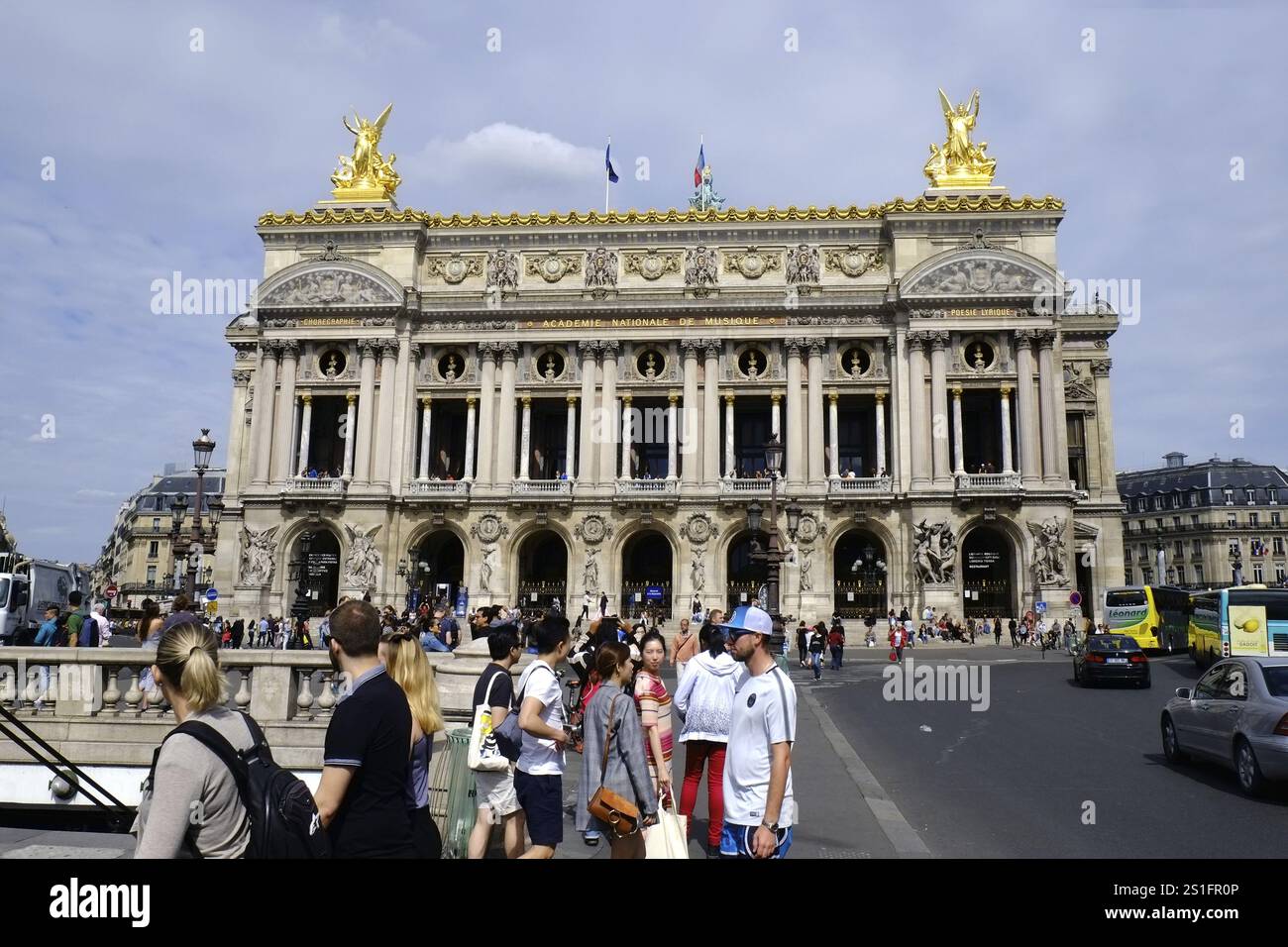 Opera Garnier on the Place de l'Opera in the centre of Paris. Landscape ...