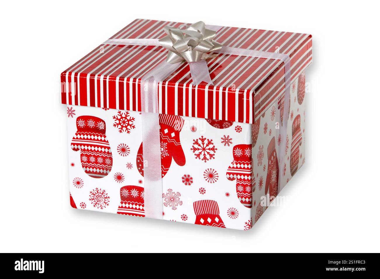 Christmas present cropped on a white background Stock Photo