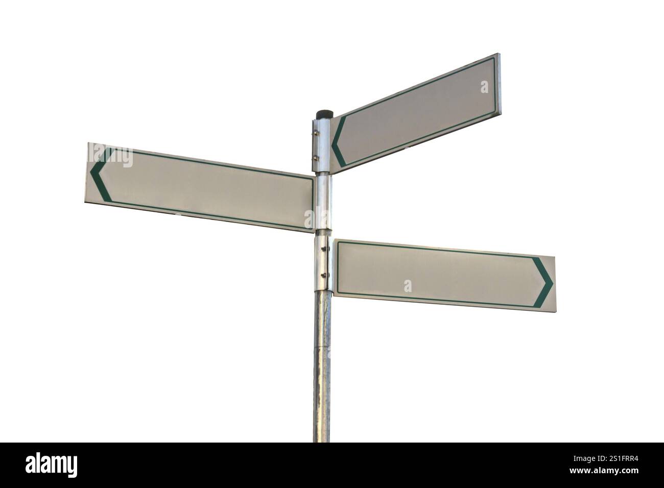 Signpost cut out on white background Stock Photo - Alamy