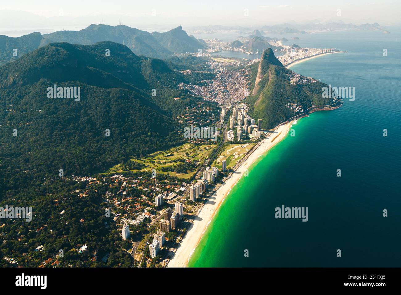 Beautiful Aerial View of Rio de Janeiro Coast With Mountains, Sao ...