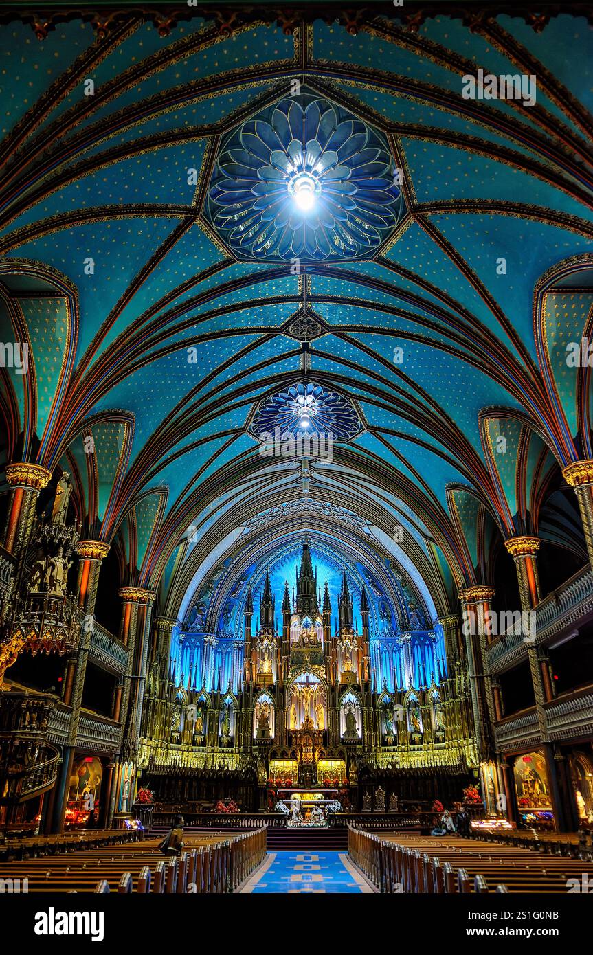 Basilique Notre-Dame De Montreal Nave And Altar Montreal Canada ...