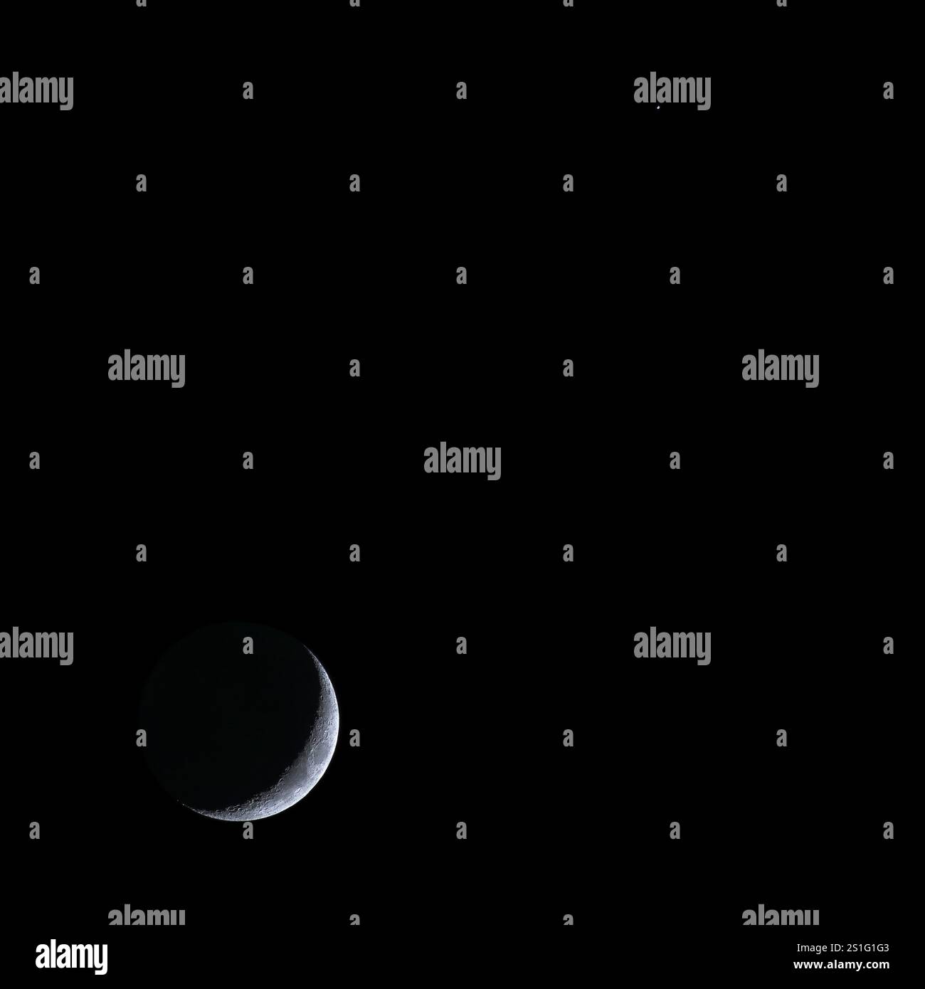 Venus and the Moon on 3 January 2025 Stock Photo