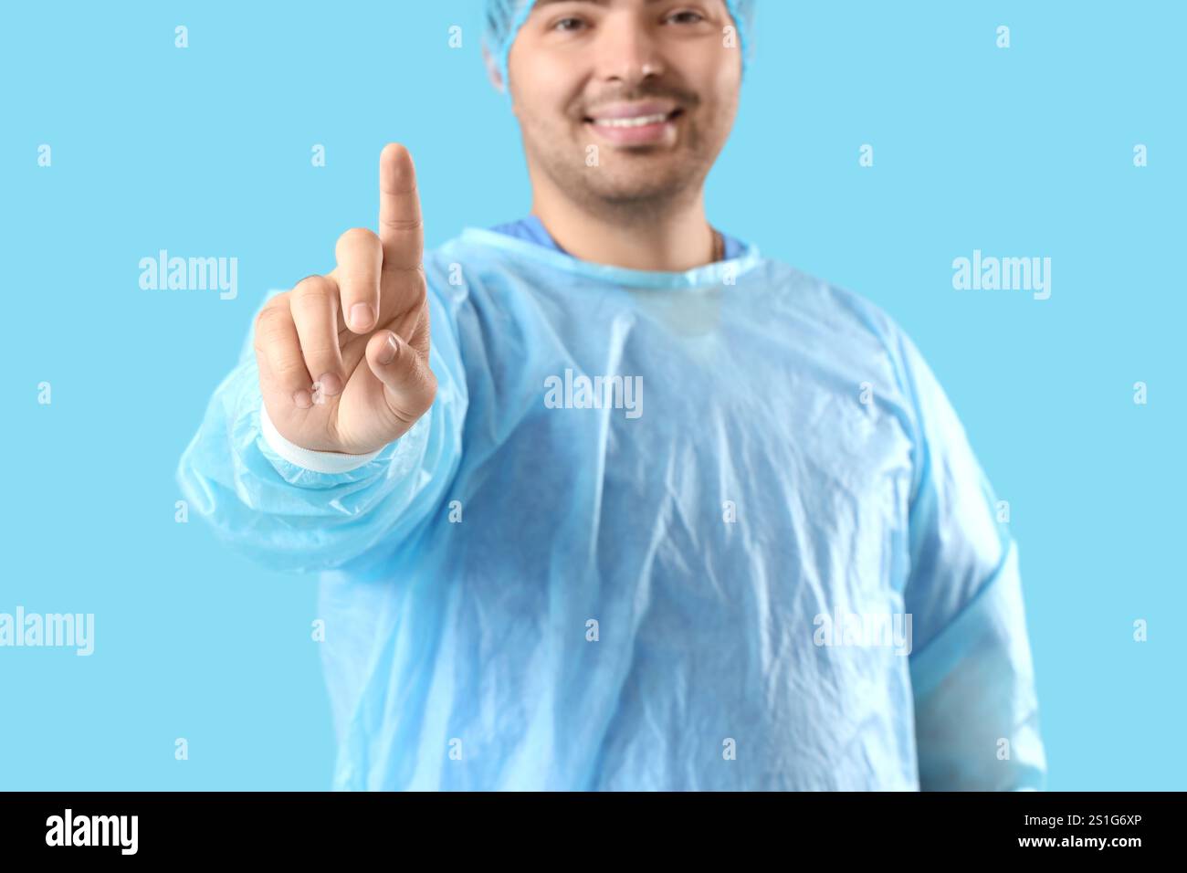 Male surgeon using virtual hi res stock photography and images Alamy