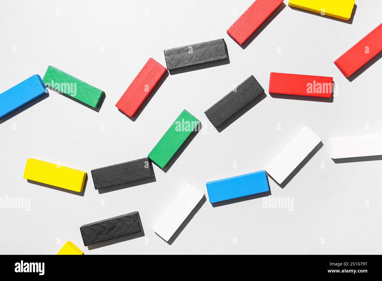Composition with different building blocks on grey background Stock ...