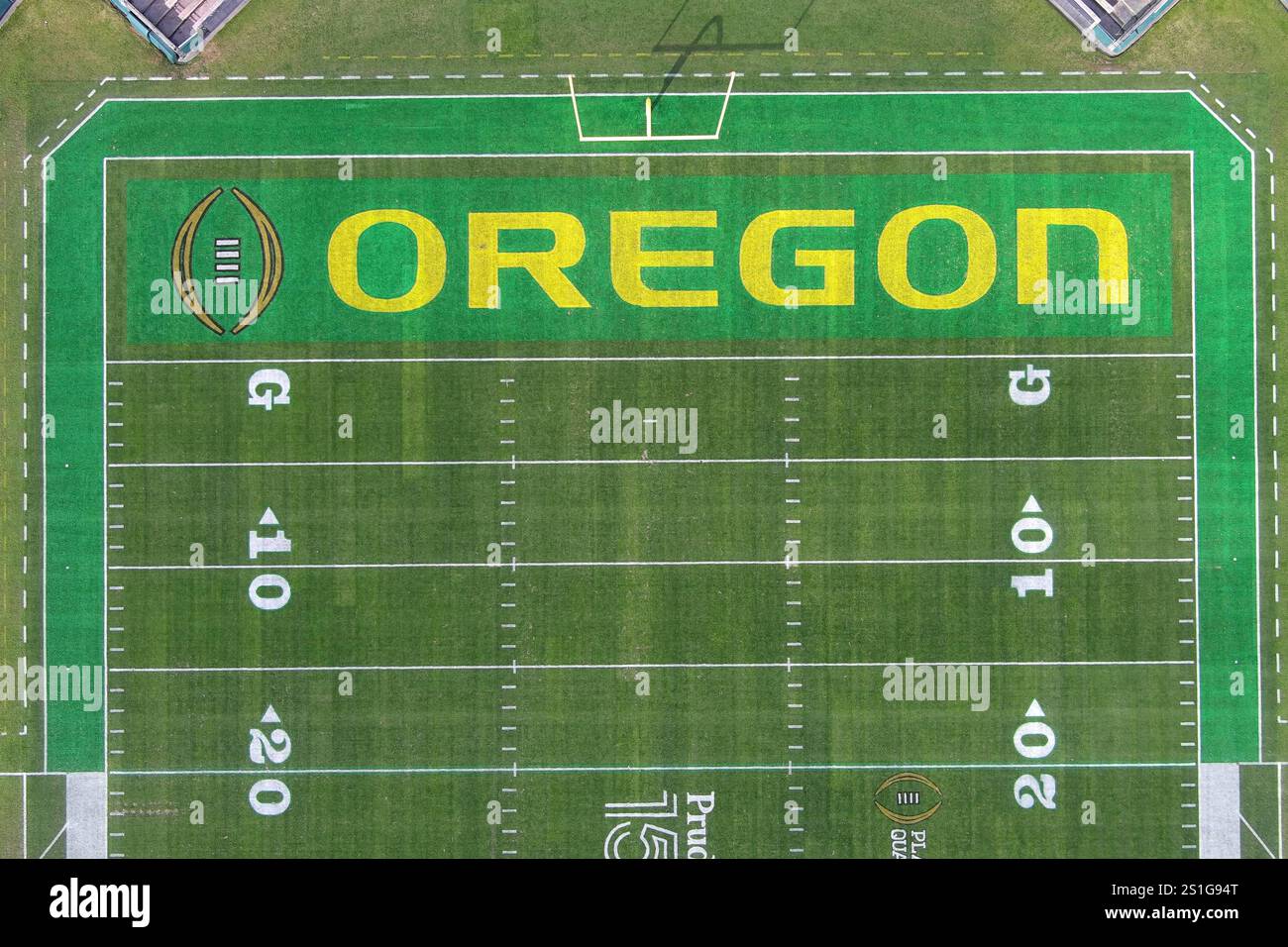 A general overall aerial view of the Oregon Ducks and the College