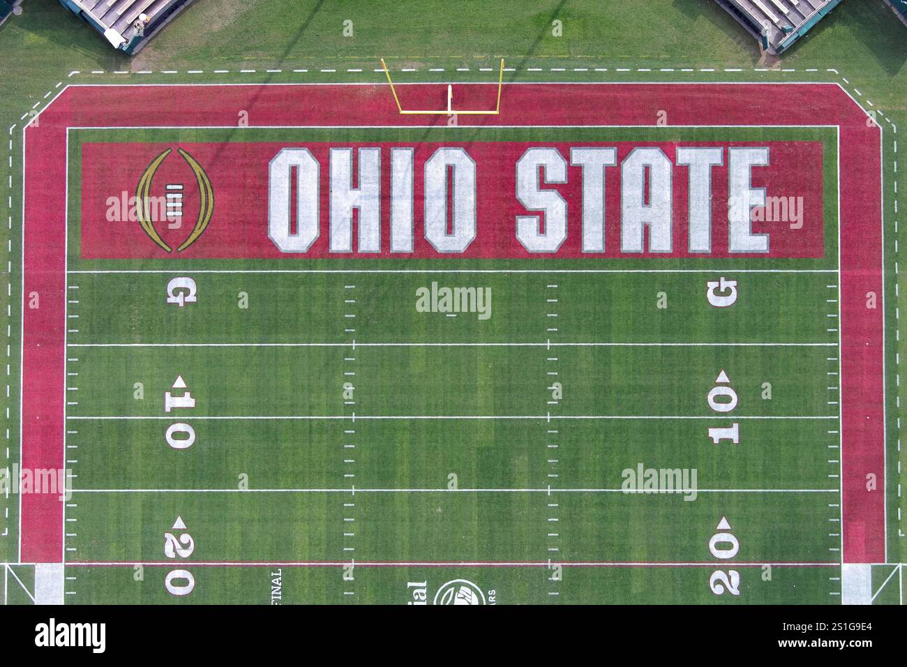 A general overall aerial view of the Ohio State Buckeyes and the