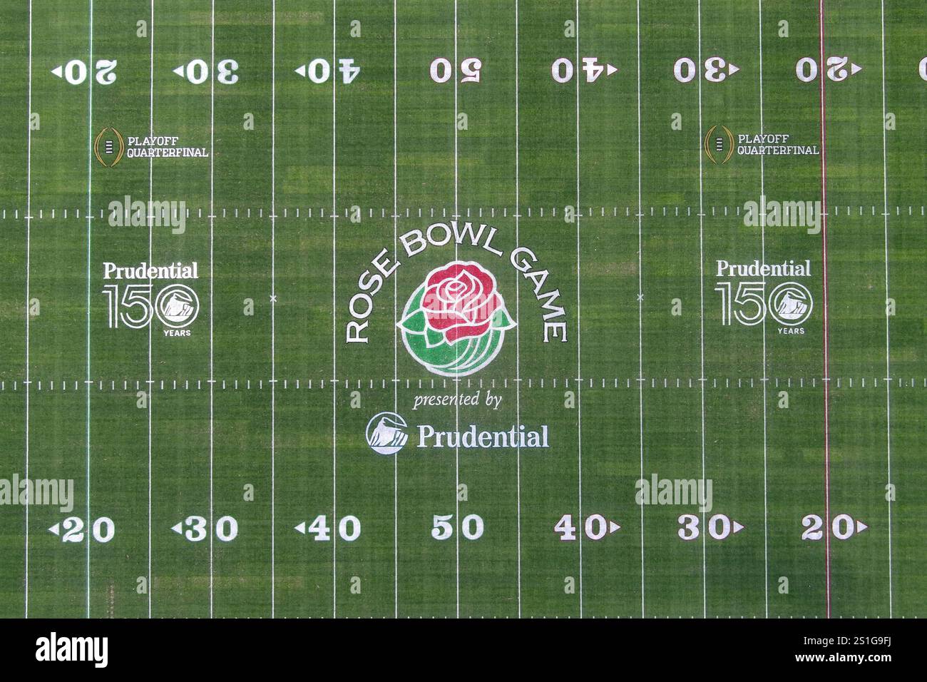 A general overall aerial view of the Rose Bowl Game and College