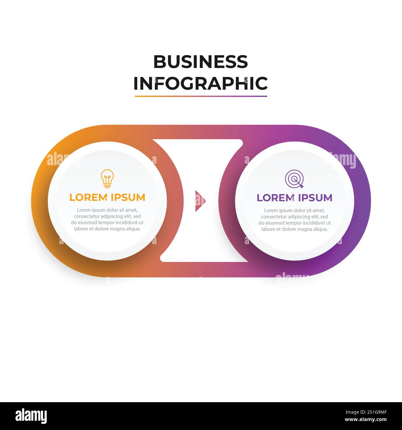 Thin line infographic template, business concept with 2 options, step or process Stock Vector