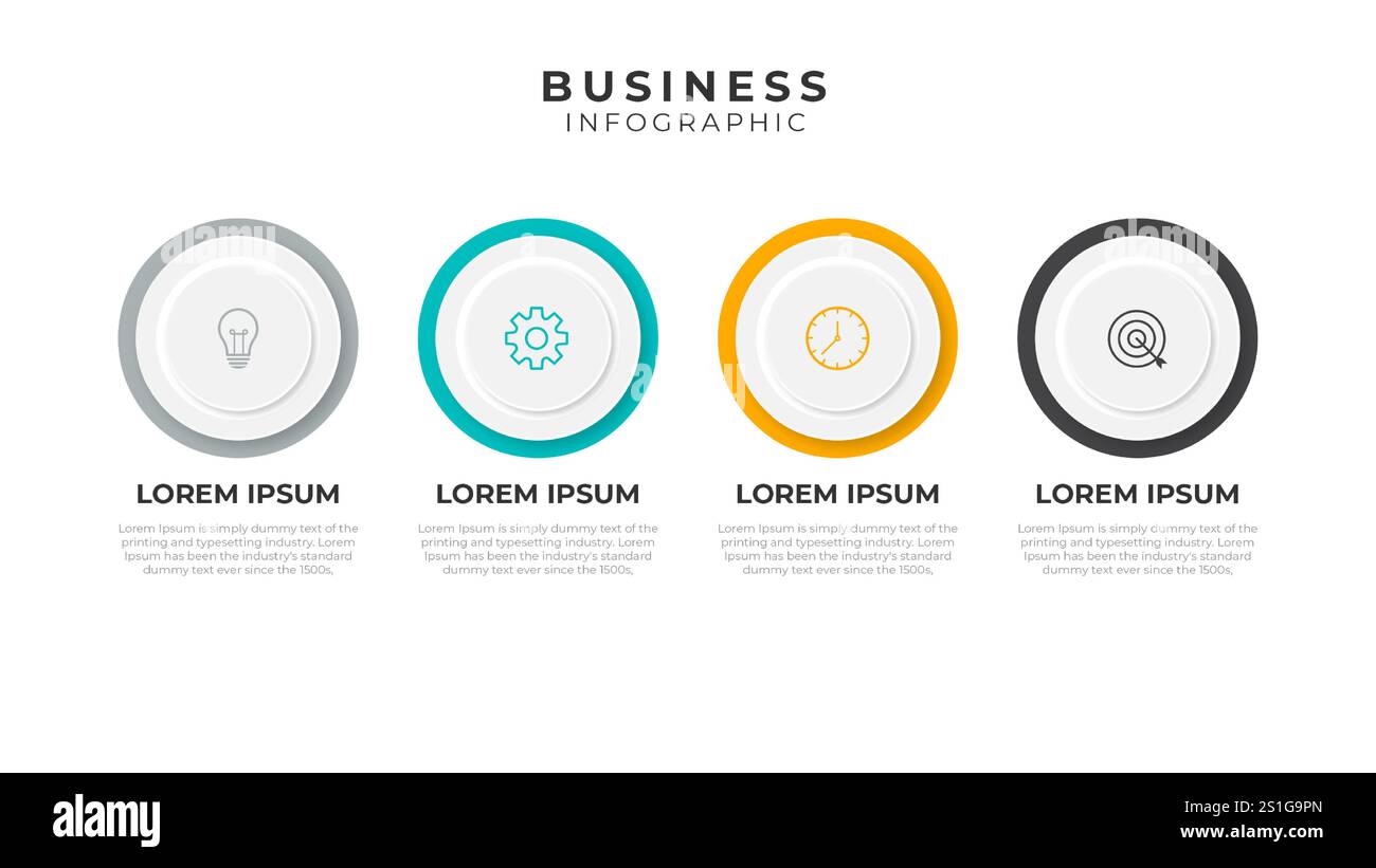 Presentation business infographic template with 4 options. Vector illustration. Stock Vector