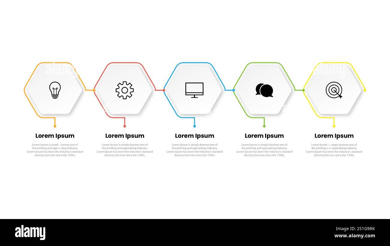 Presentation business infographic template with 5 options. Vector ...