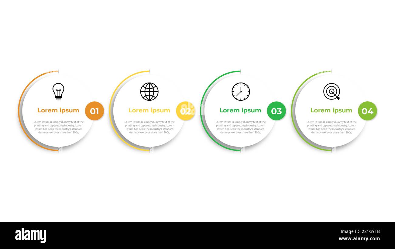 Presentation business infographic template with 4 options. Vector illustration. Stock Vector