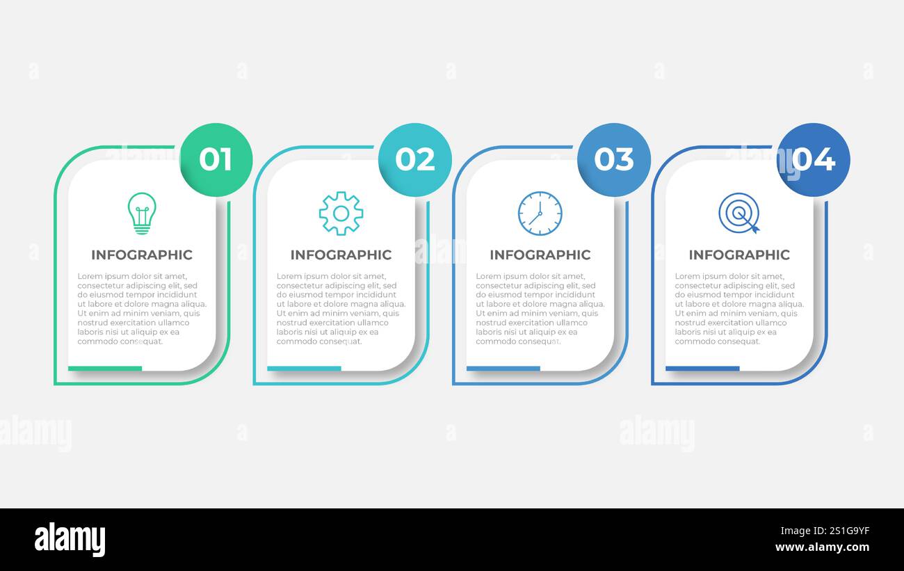 Presentation business infographic template with 4 options. Vector illustration. Stock Vector
